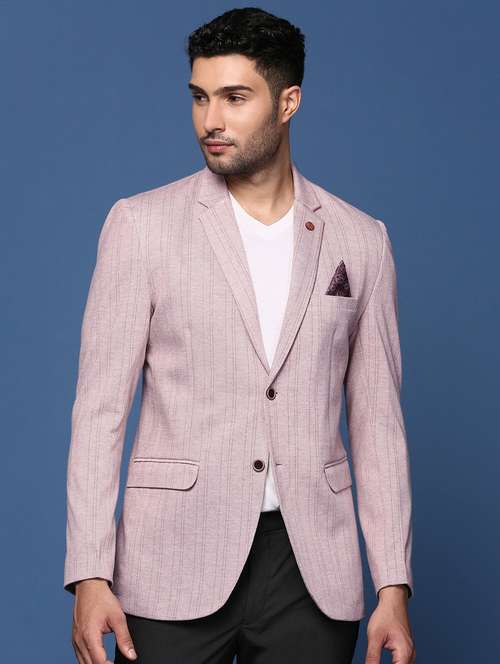 men striped single breasted blazer - 21376979 - Standard Image - 0