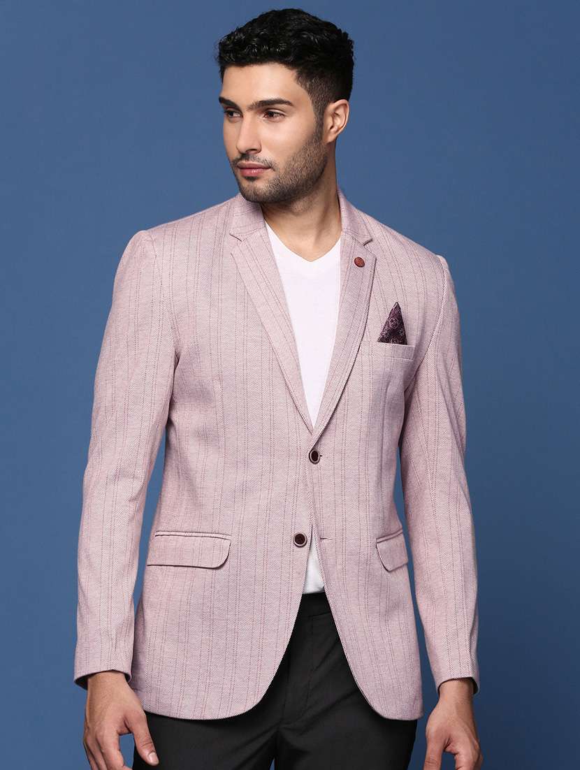 men striped single breasted blazer - 21376979 - Zoom Image - 0