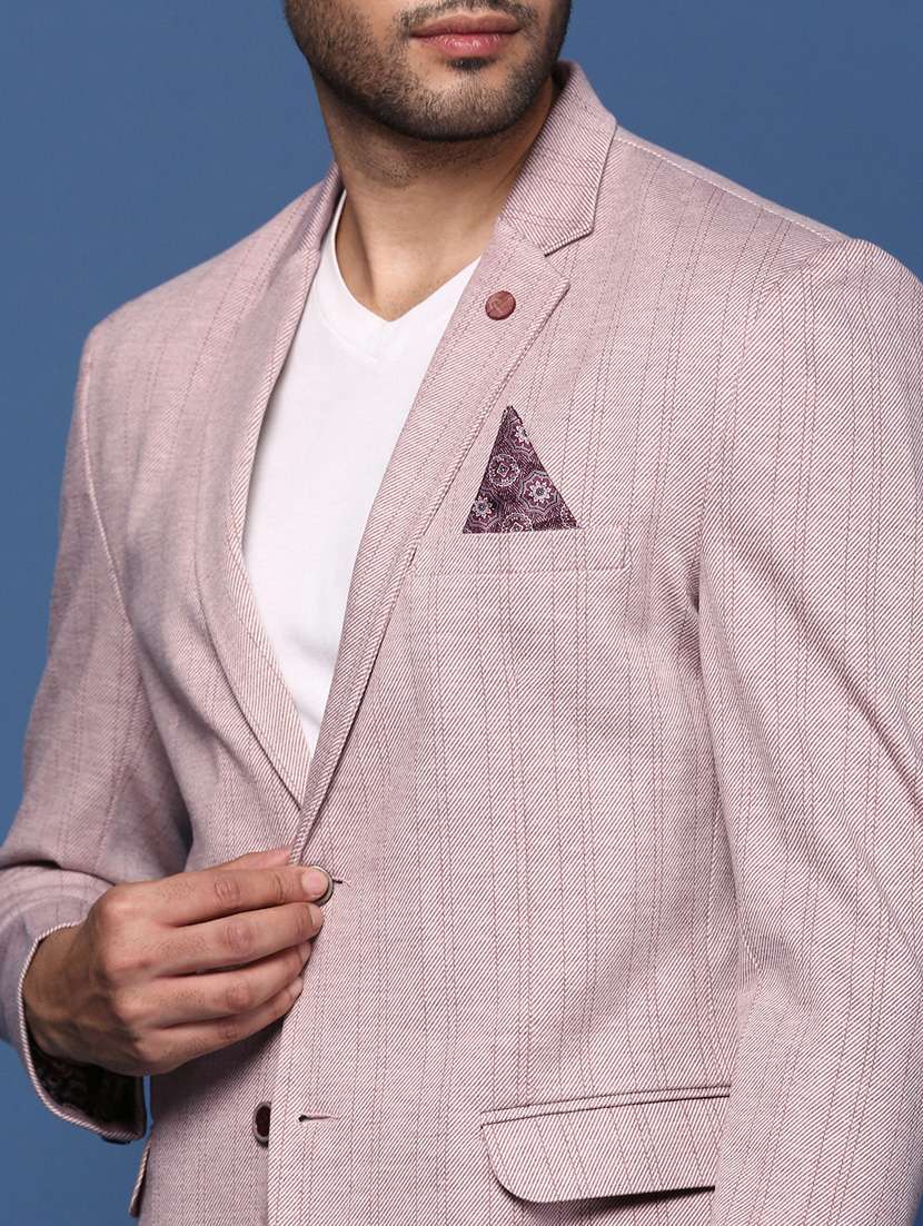 men striped single breasted blazer - 21376979 - Standard Image - 5