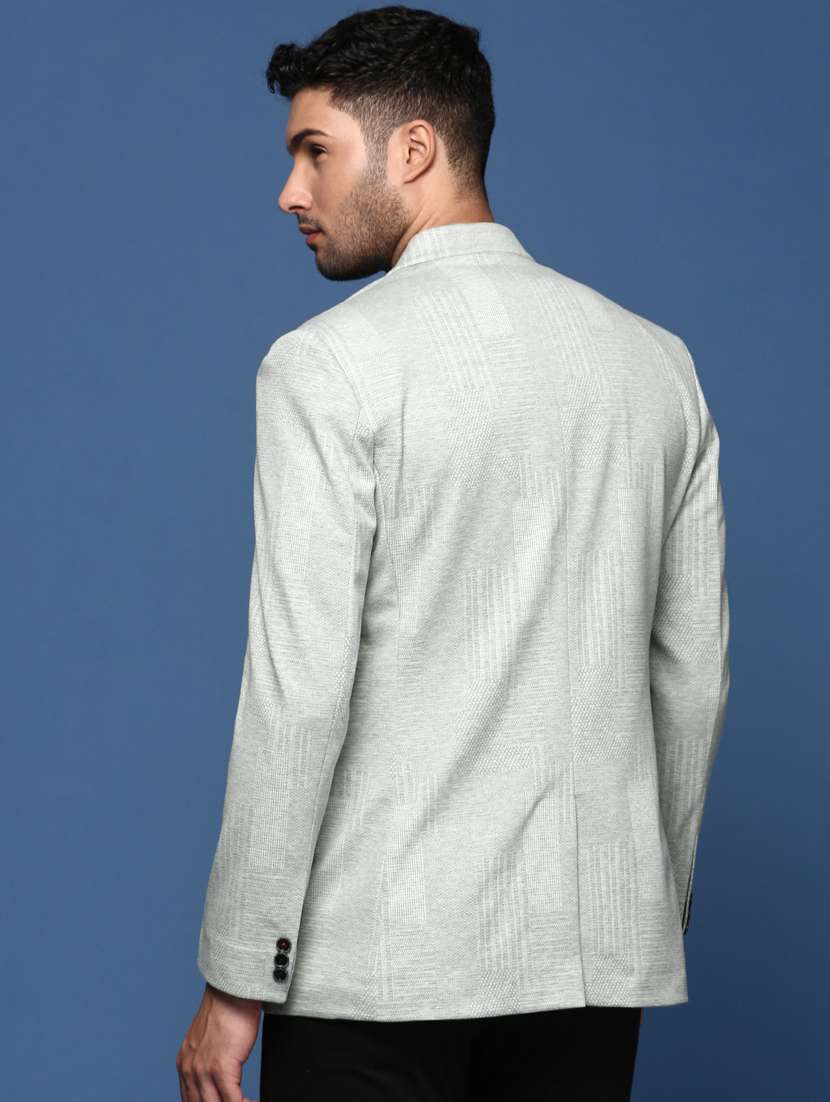 men long sleeved self design single breasted casual blazer - 21376981 -  Standard Image - 3