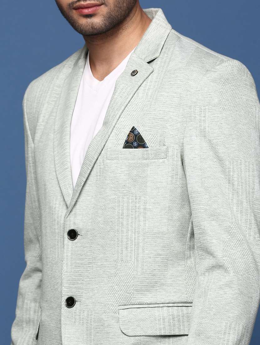 men long sleeved self design single breasted casual blazer - 21376981 -  Standard Image - 5