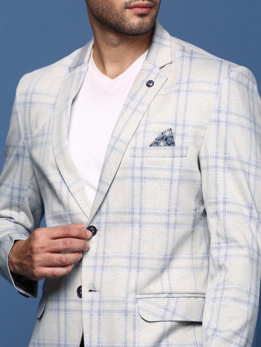 men checkered single breasted blazer - 21376983 - Standard Image - 5