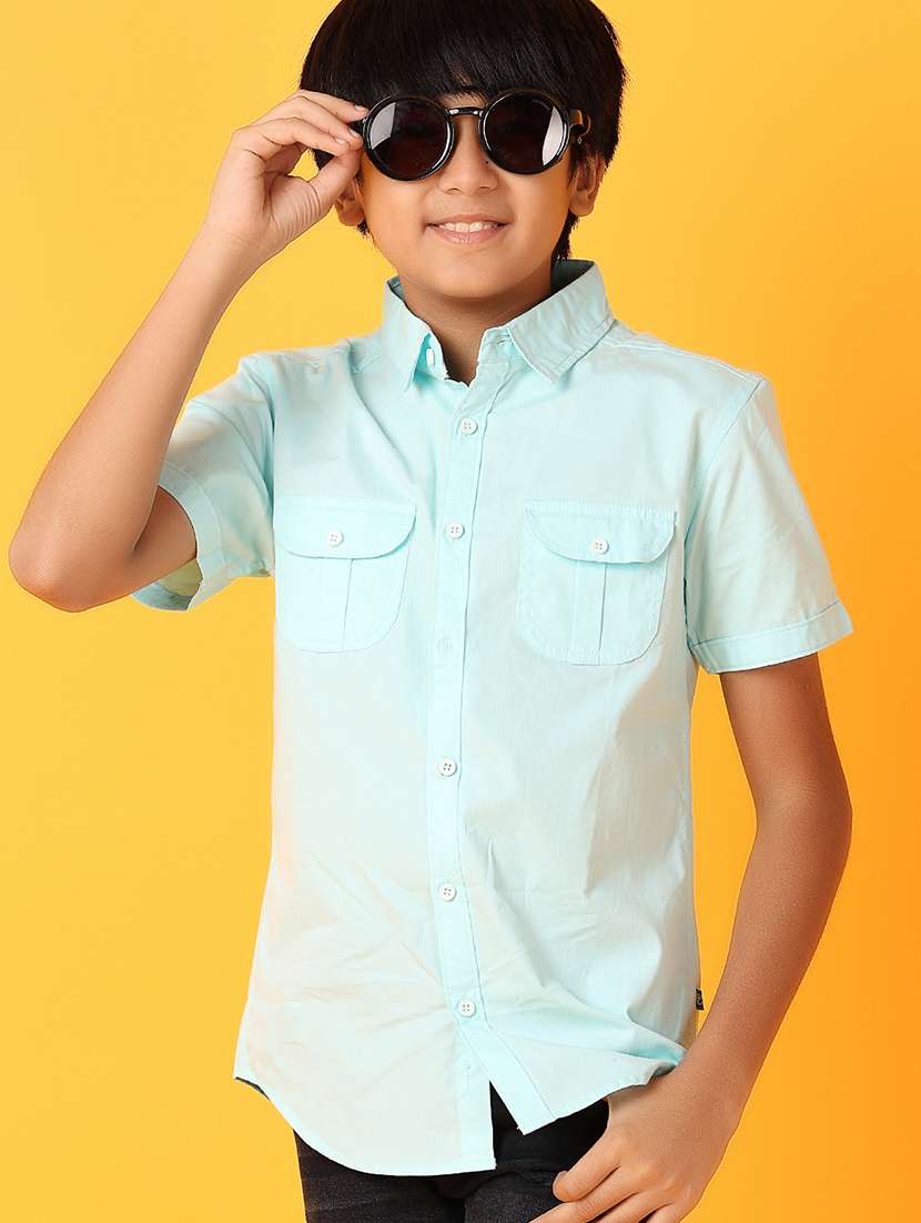 boys collared solid shirt - 21378276 -  Standard Image - 3