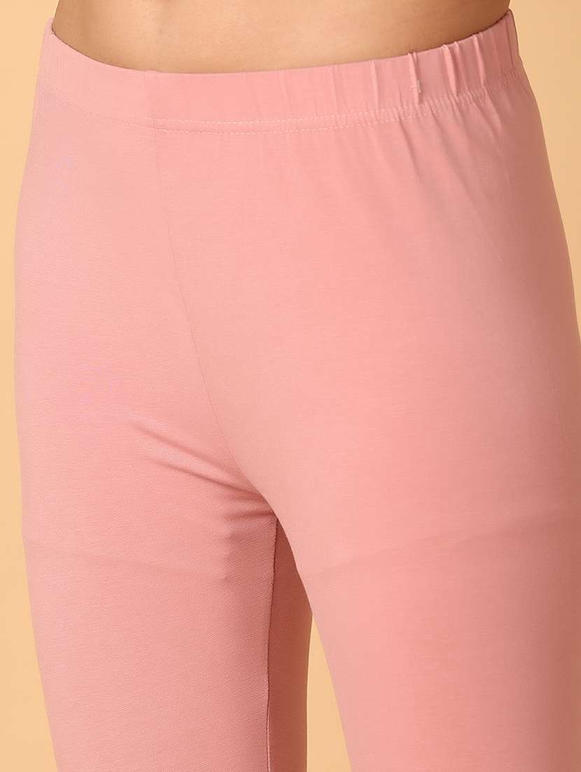 women pink solid legging - 21378291 -  Standard Image - 5