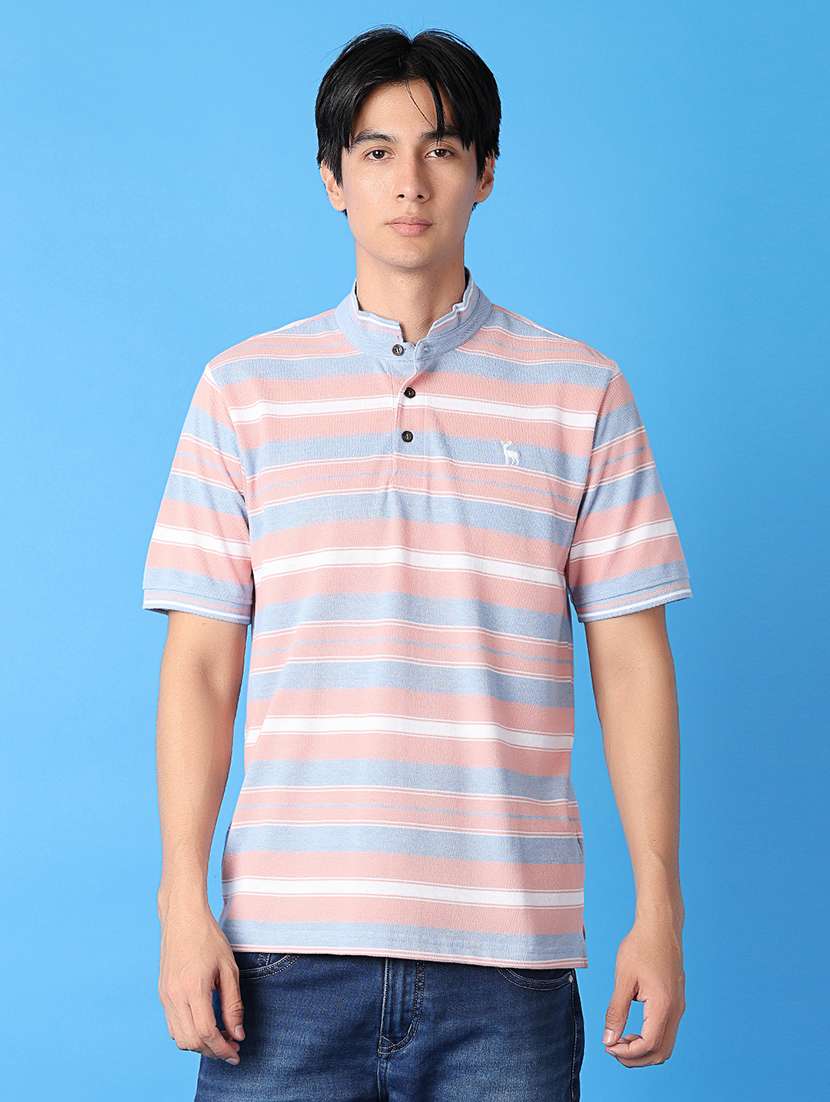men stripes short sleeves t-shirt