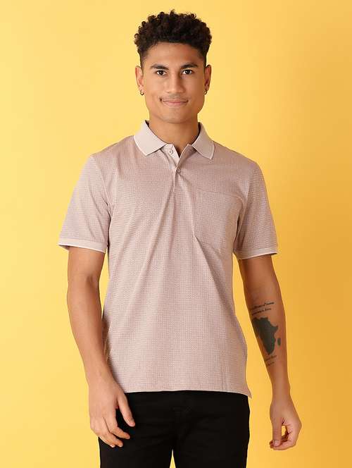 men polo neck self design short sleeve t-shirt - 21378381 -  Standard Image - 0