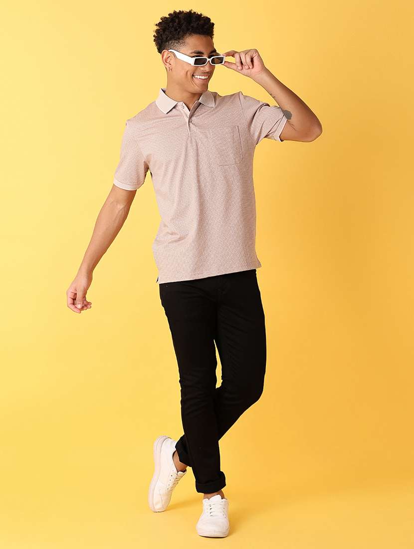 men polo neck self design short sleeve t-shirt - 21378381 - Standard Image - 3