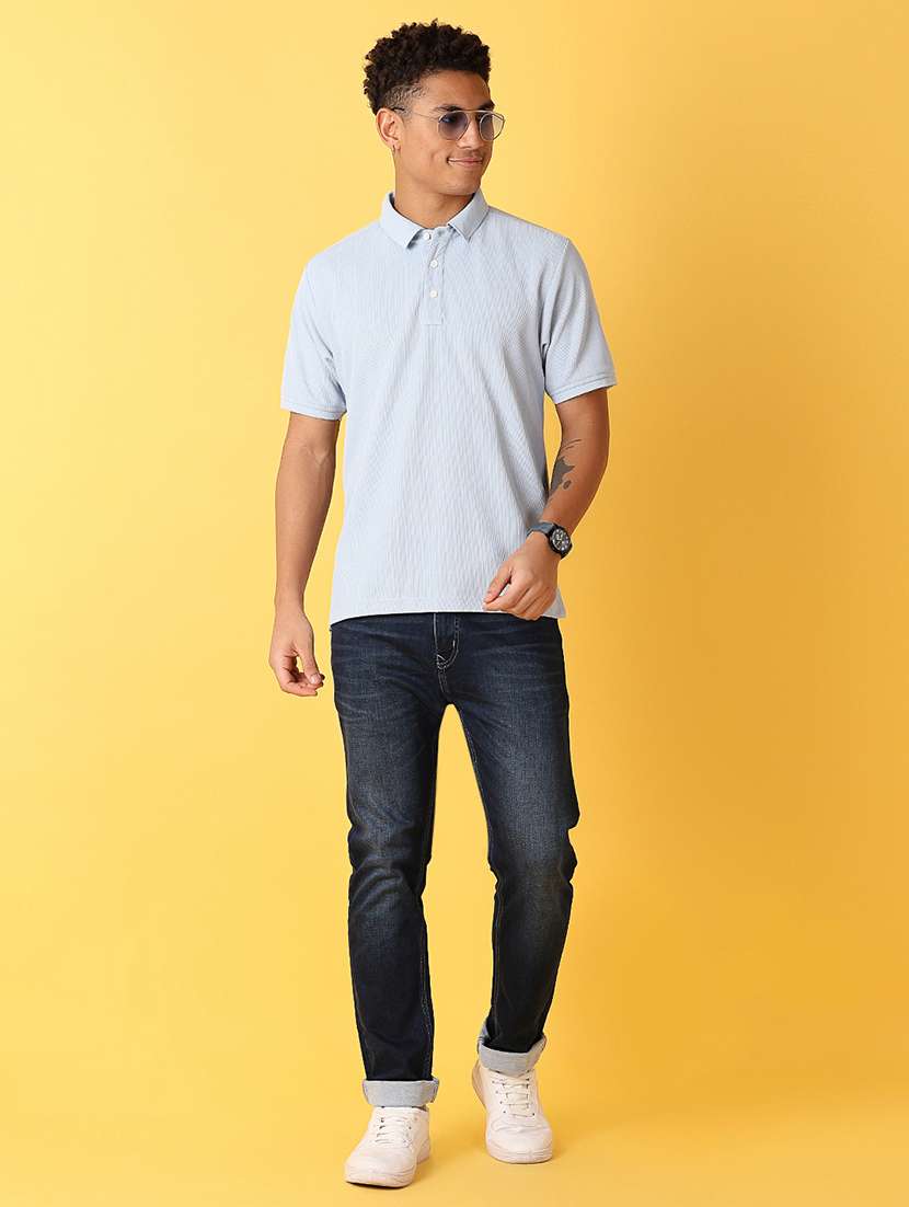 men polo neck self design short sleeve t-shirt - 21378398 - Standard Image - 3