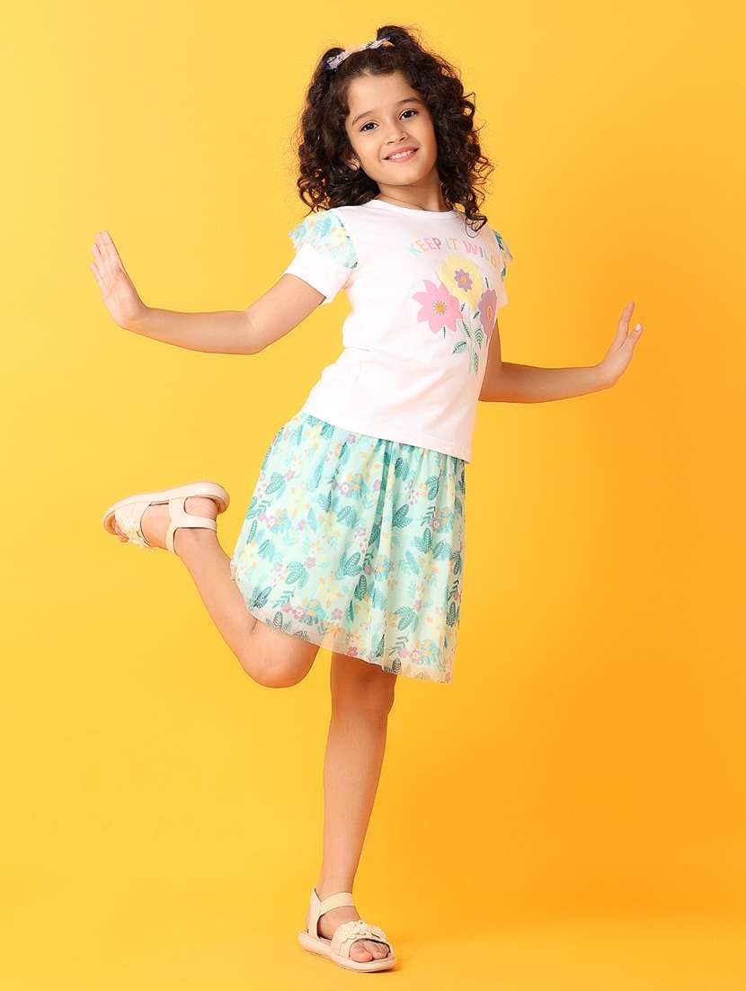 girls printed round neck tee - 21378401 -  Standard Image - 3