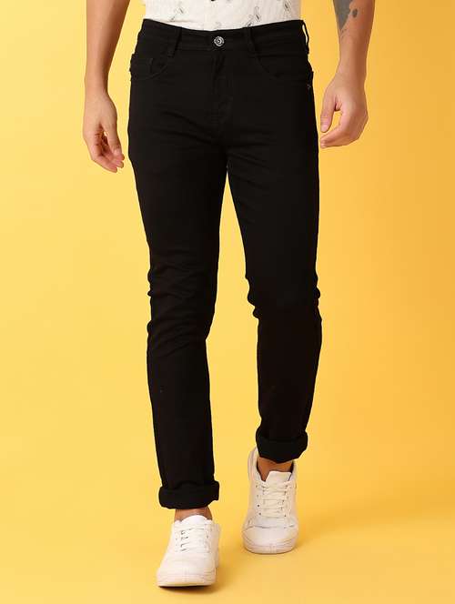 men black solid jean - 21378467 - Standard Image - 0