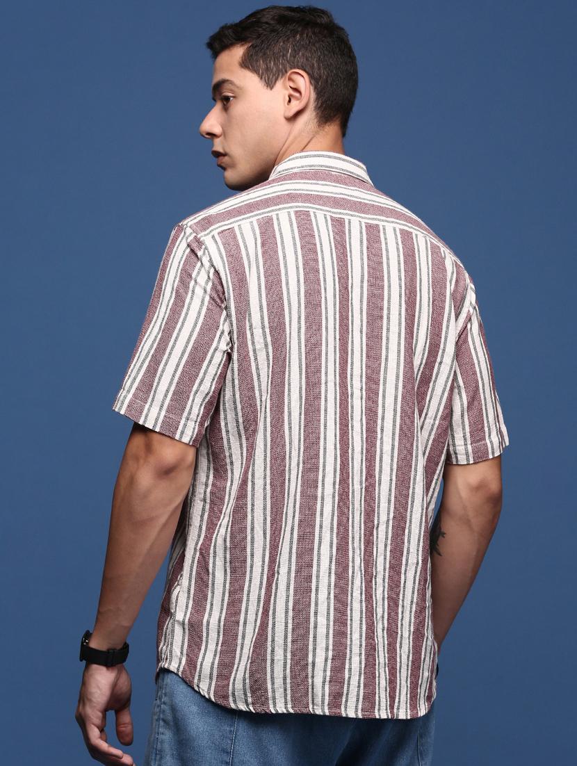 men striped cotton casual shirt - 21378724 - Standard Image - 3