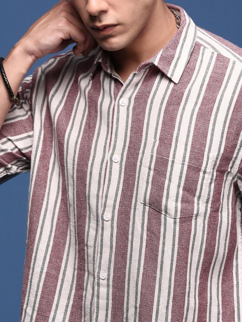 men striped cotton casual shirt - 21378724 - Standard Image - 5