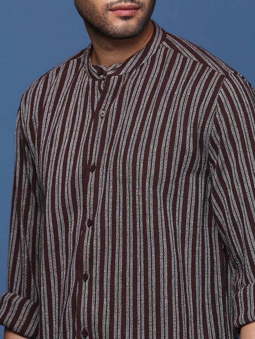 men long sleeved striped casual shirt - 21378727 - Standard Image - 5