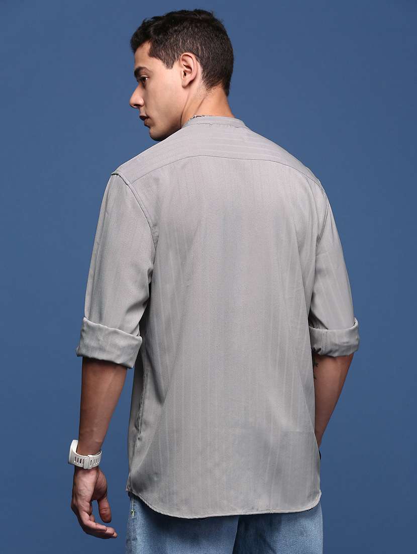 grey cotton casual shirt - 21378769 -  Standard Image - 3