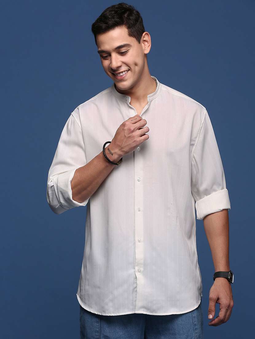 men long sleeved solid casual shirt