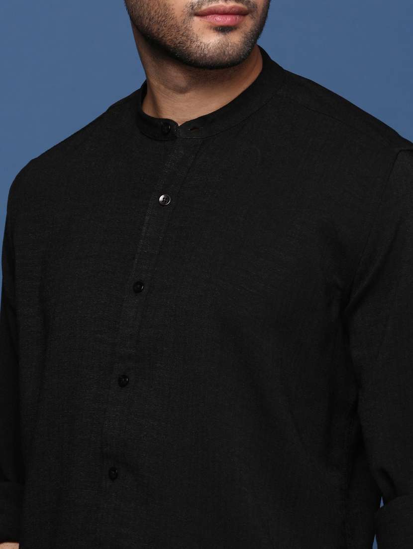 men long sleeved solid casual shirt - 21378772 - Standard Image - 5