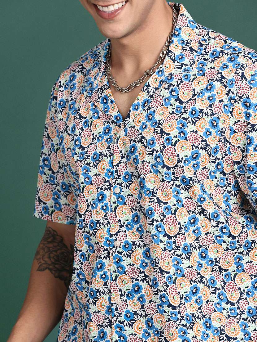 men floral print cotton casual shirt - 21378792 -  Standard Image - 5