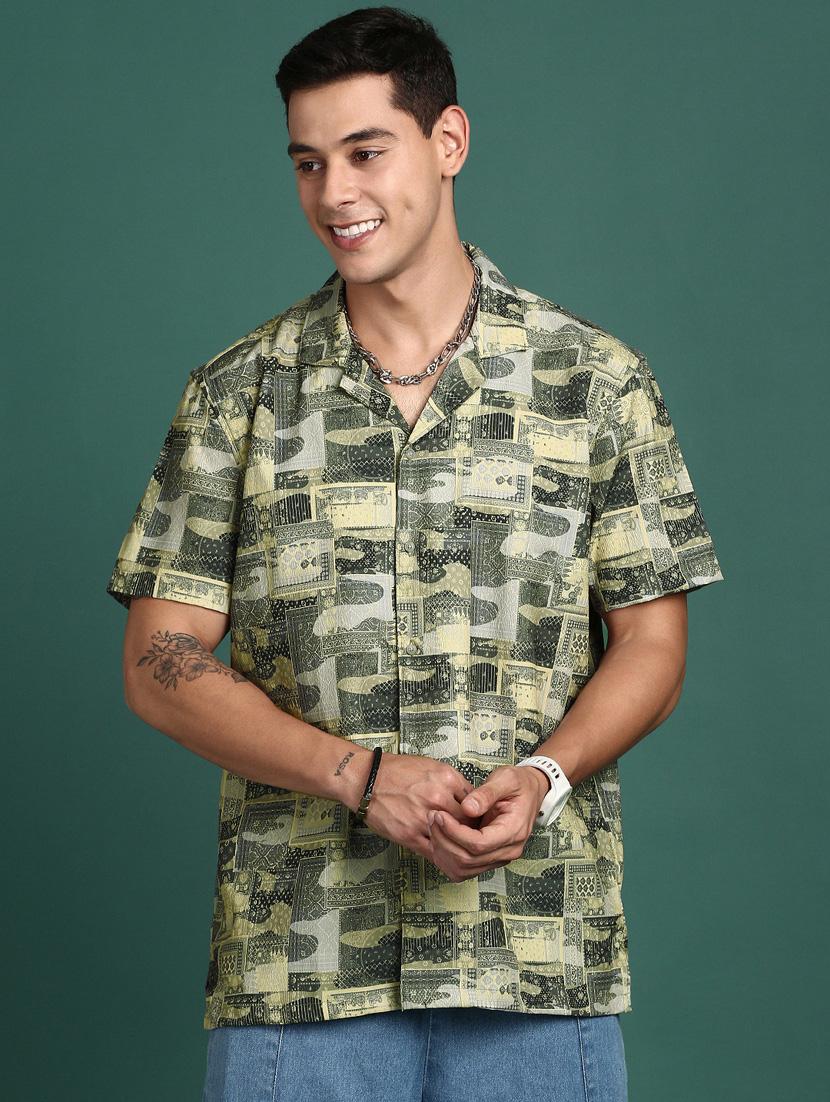 men short sleeved printed casual shirt - 21378795 -  Zoom Image - 0