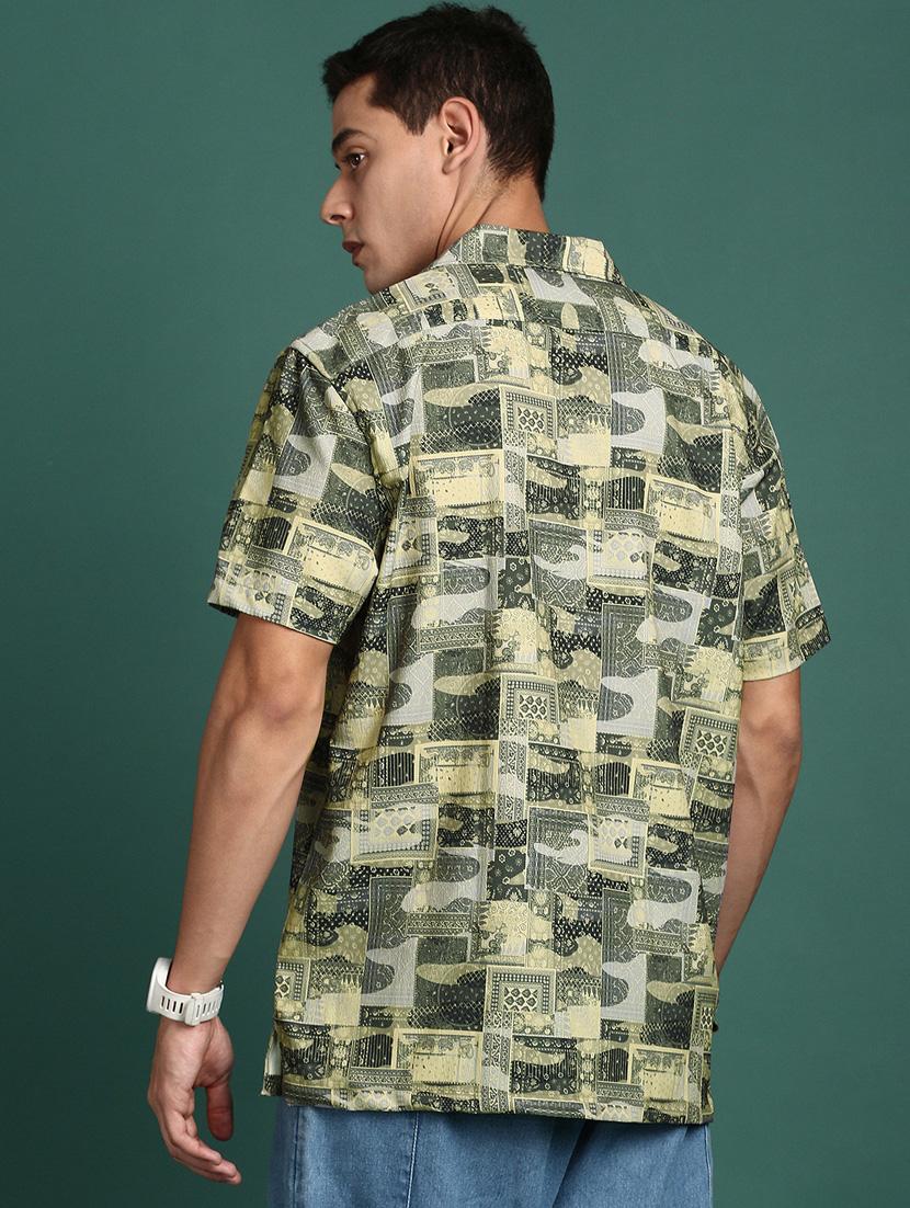 men short sleeved printed casual shirt - 21378795 - Standard Image - 3