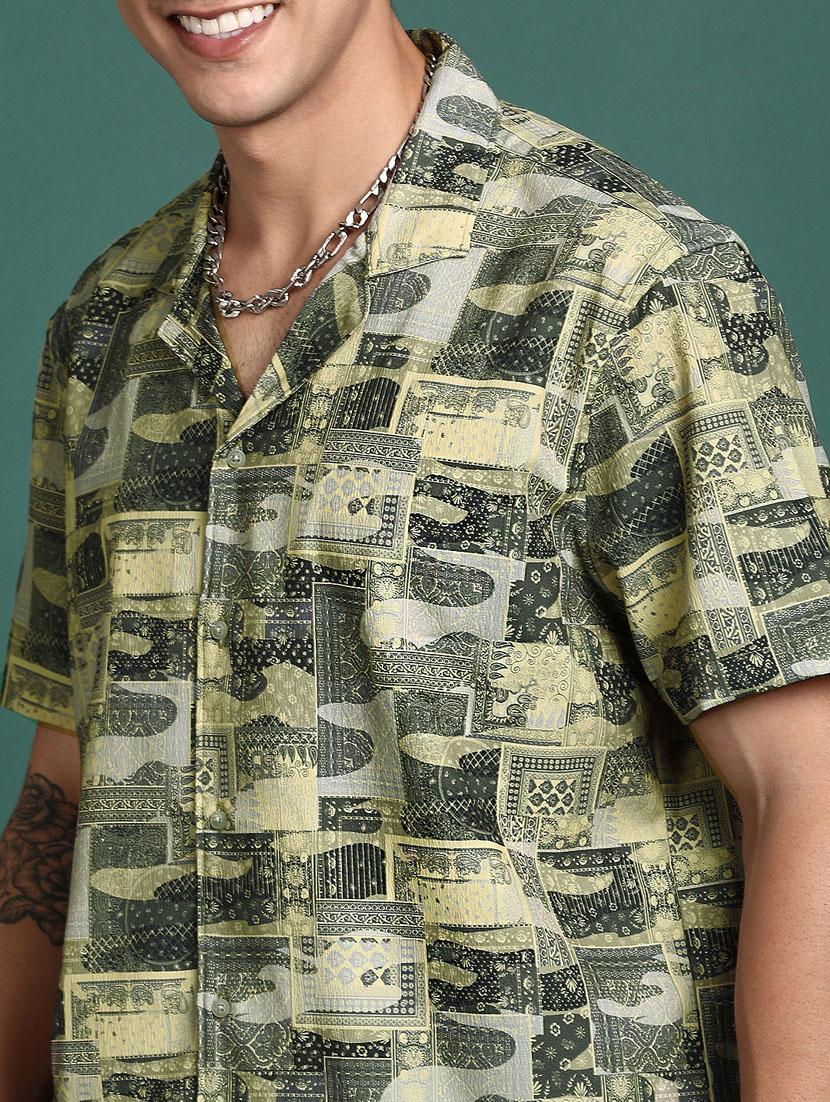 men short sleeved printed casual shirt - 21378795 - Standard Image - 5