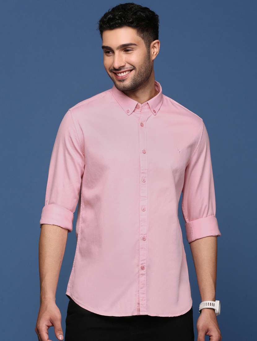 men long sleeved solid casual shirt