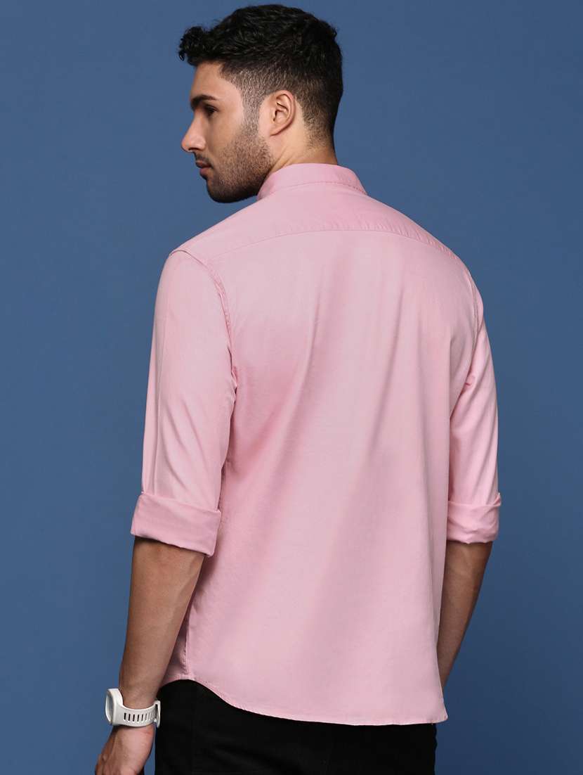 men long sleeved solid casual shirt - 21378808 -  Standard Image - 3