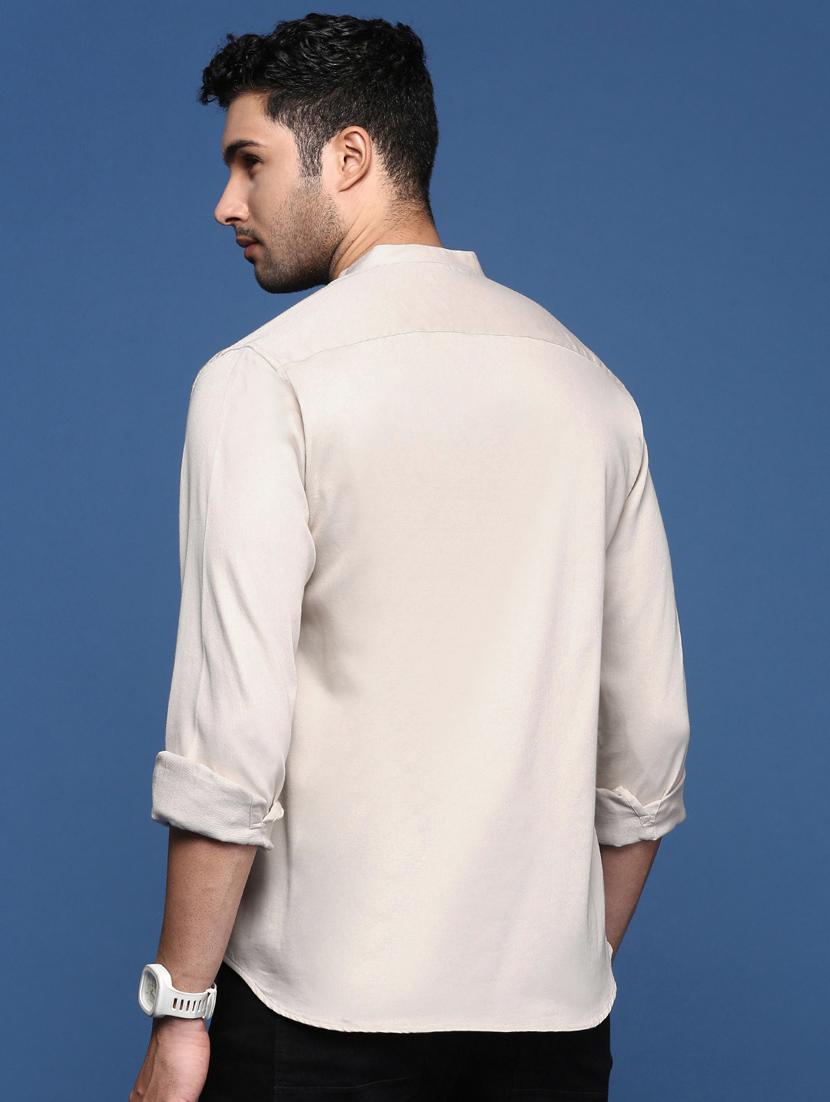 men long sleeved solid casual shirt - 21378818 - Standard Image - 3