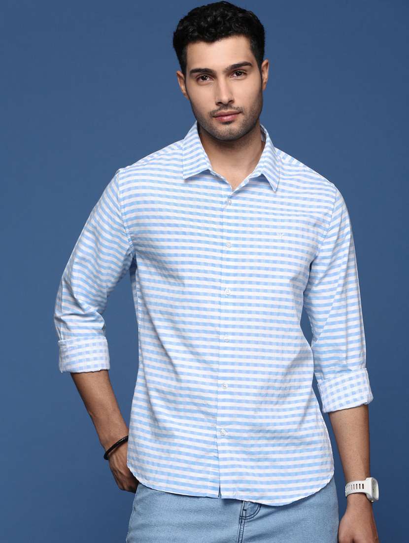 men long sleeved checkered casual shirt - 21378826 -  Zoom Image - 0