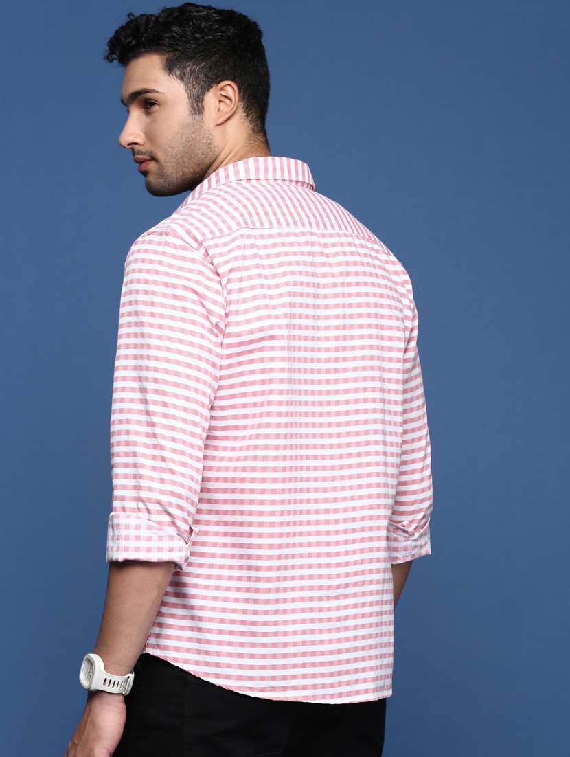 men long sleeved checkered casual shirt - 21378827 -  Standard Image - 3