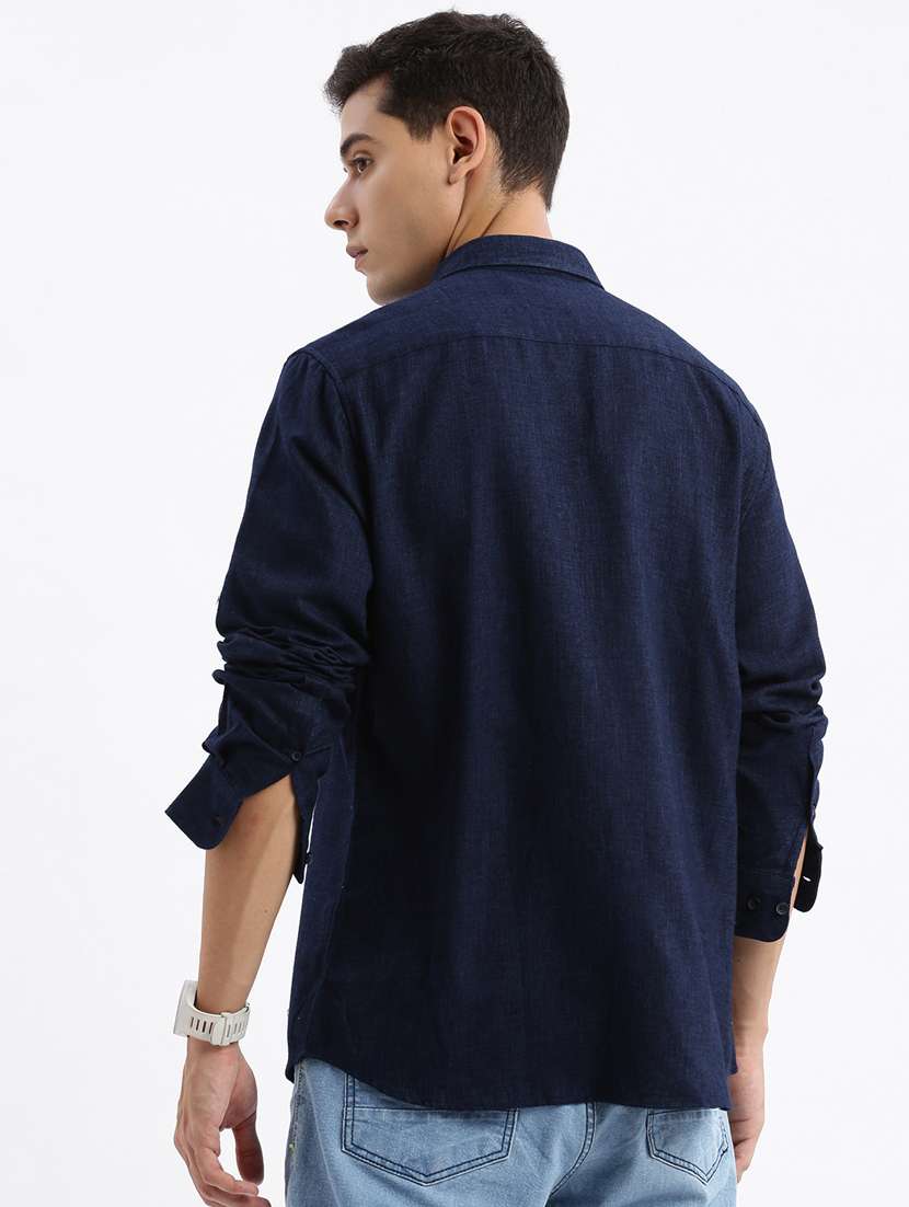 men solid cotton casual shirt - 21378847 -  Standard Image - 3