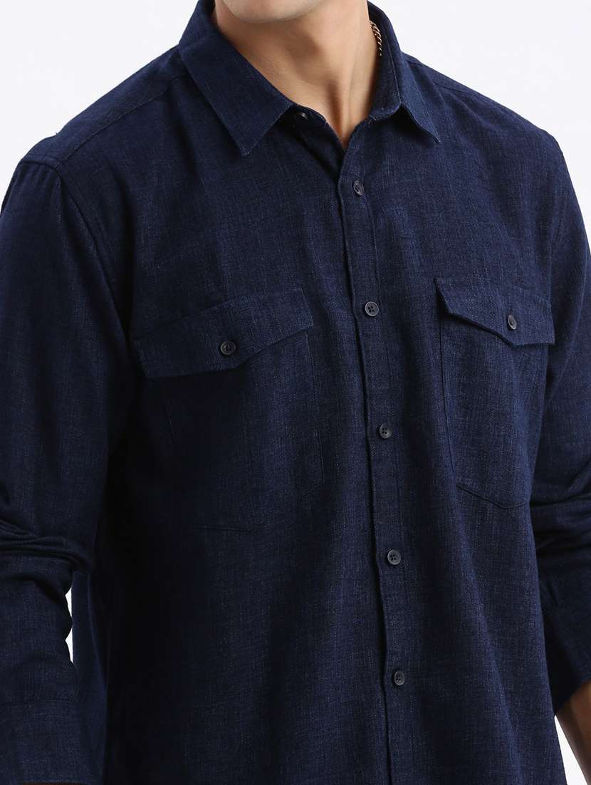 men solid cotton casual shirt - 21378847 -  Standard Image - 5