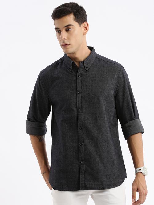 men solid cotton casual shirt - 21378848 - Standard Image - 0