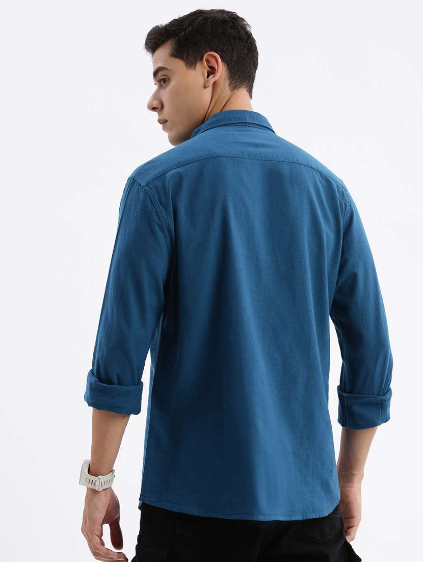 men solid cotton casual shirt - 21378868 -  Standard Image - 3