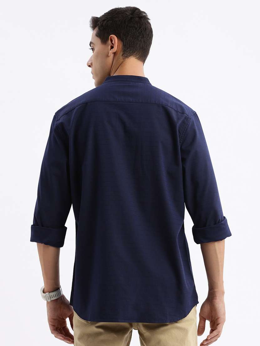 men long sleeved solid casual shirt - 21378872 - Standard Image - 3