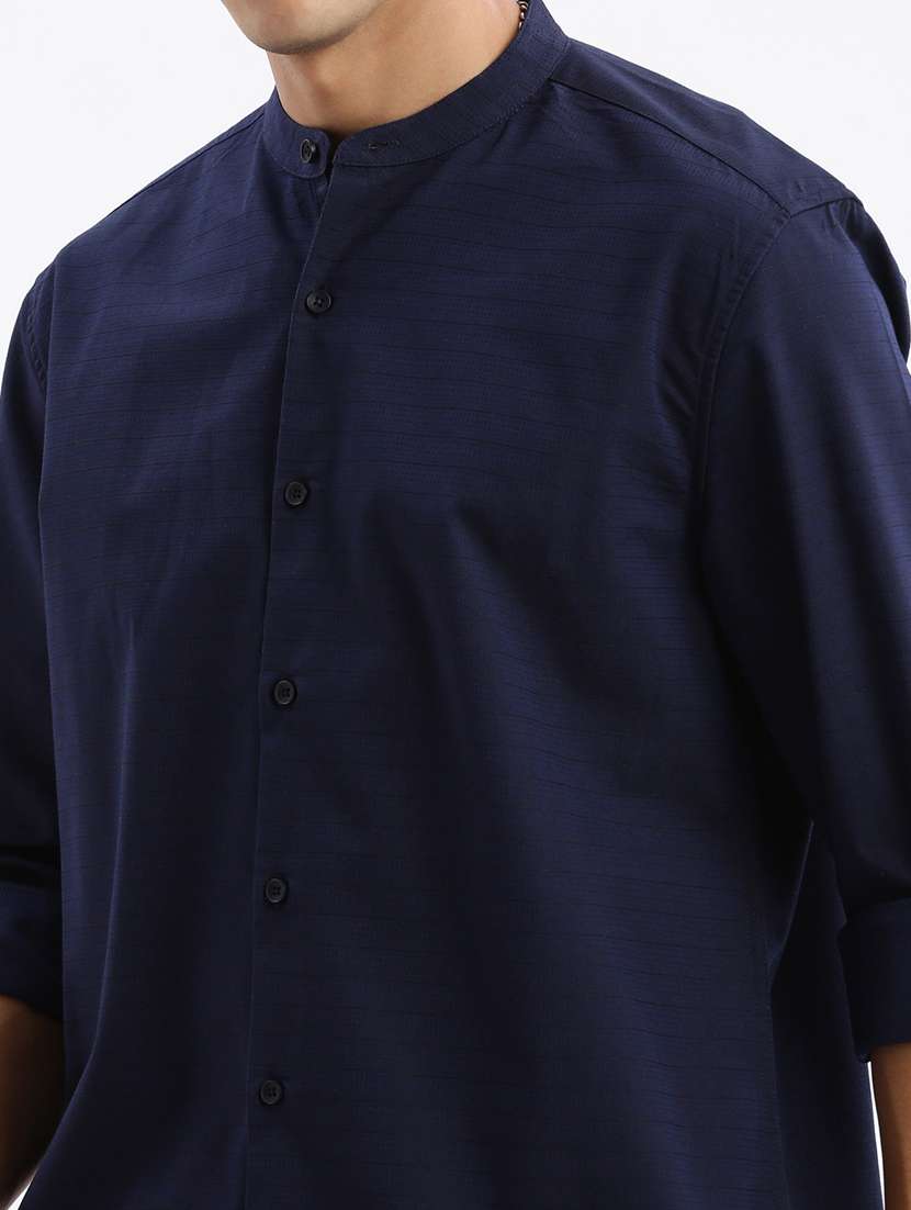 men long sleeved solid casual shirt - 21378872 - Standard Image - 5