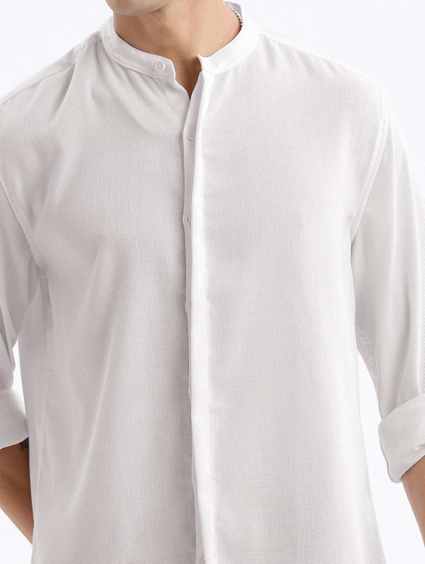 white solid cotton casual shirt - 21378883 - Standard Image - 5