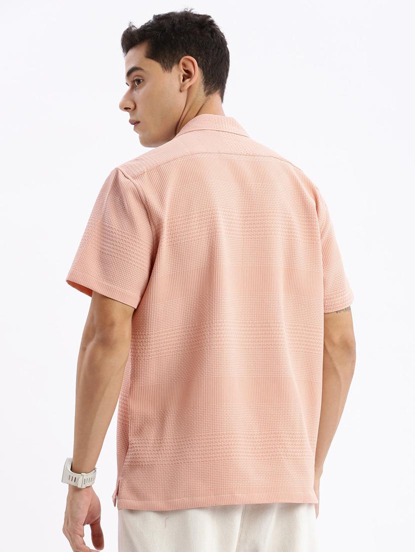 men short sleeved solid casual shirt - 21378890 - Standard Image - 3