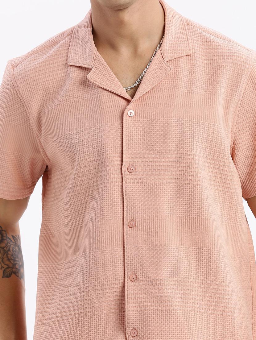men short sleeved solid casual shirt - 21378890 - Standard Image - 5