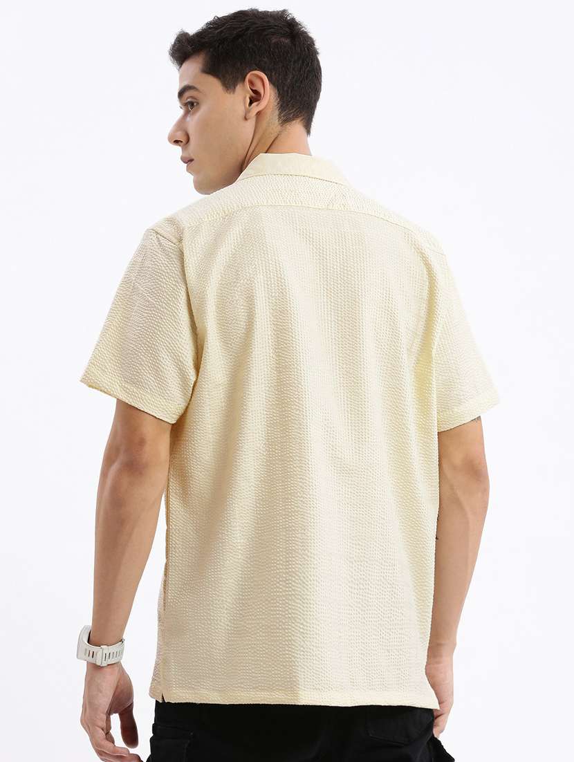 men short sleeved solid casual shirt - 21378894 -  Standard Image - 3