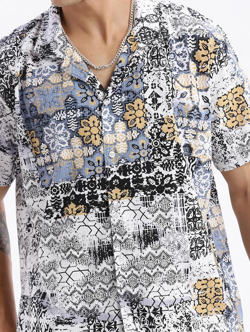 men short sleeved printed casual shirt - 21378900 - Standard Image - 5