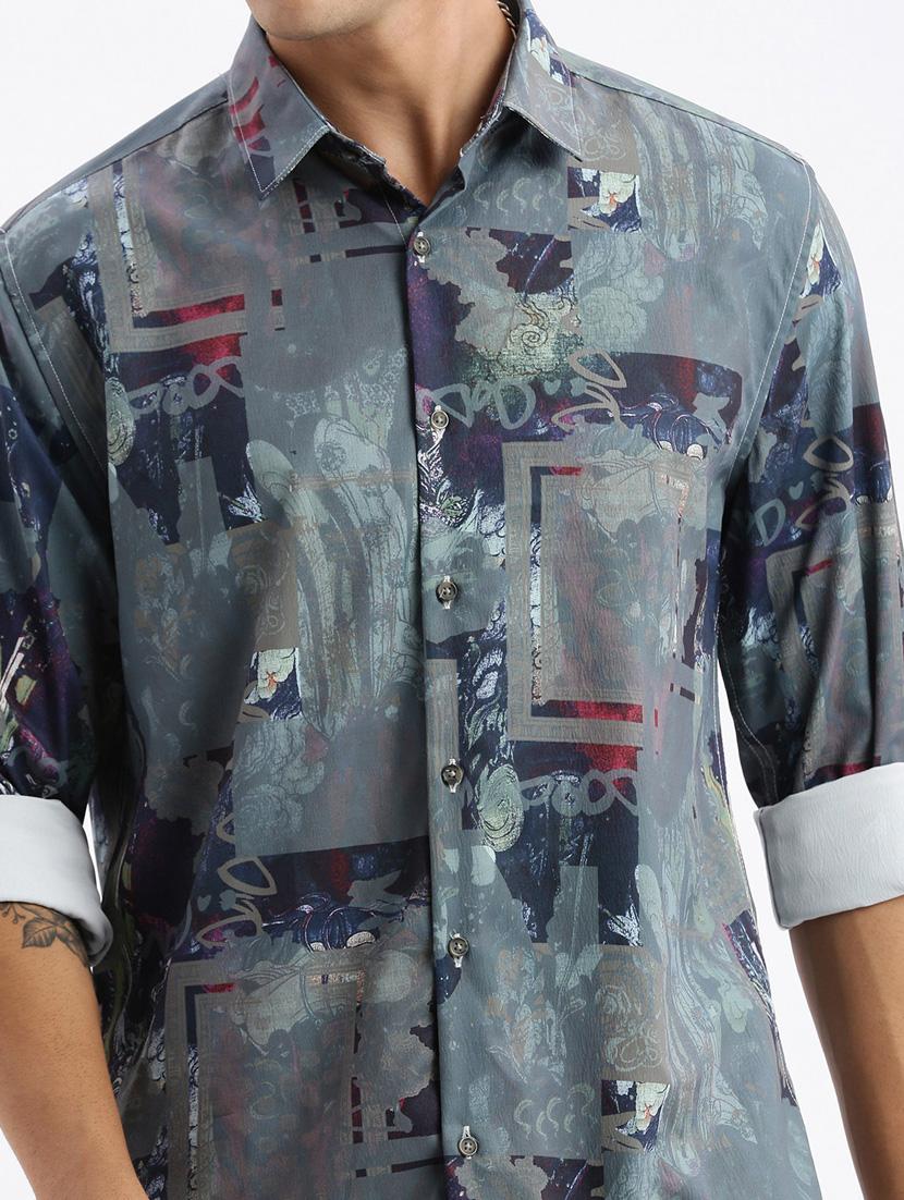 men long sleeved printed casual shirt - 21378902 - Standard Image - 5