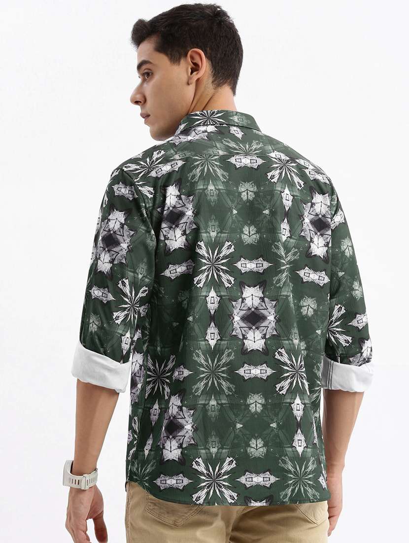 men long sleeved printed casual shirt - 21378911 - Standard Image - 3