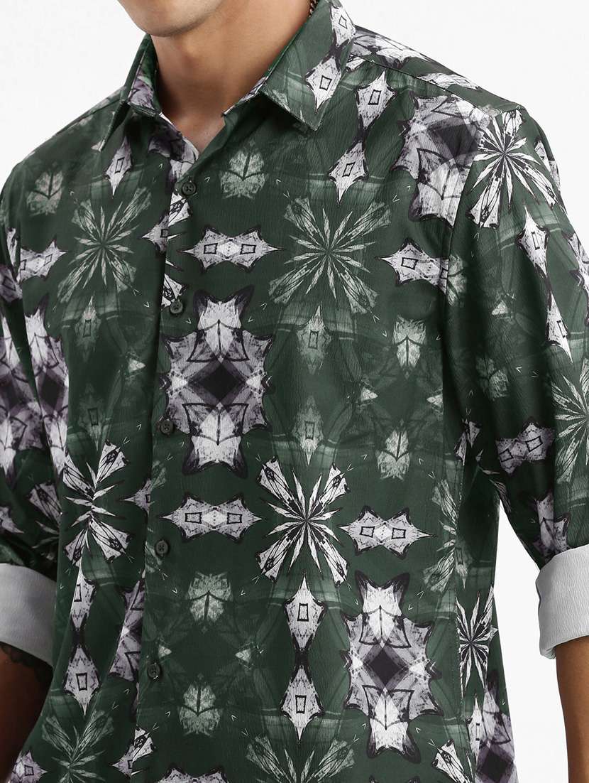 men long sleeved printed casual shirt - 21378911 - Standard Image - 5