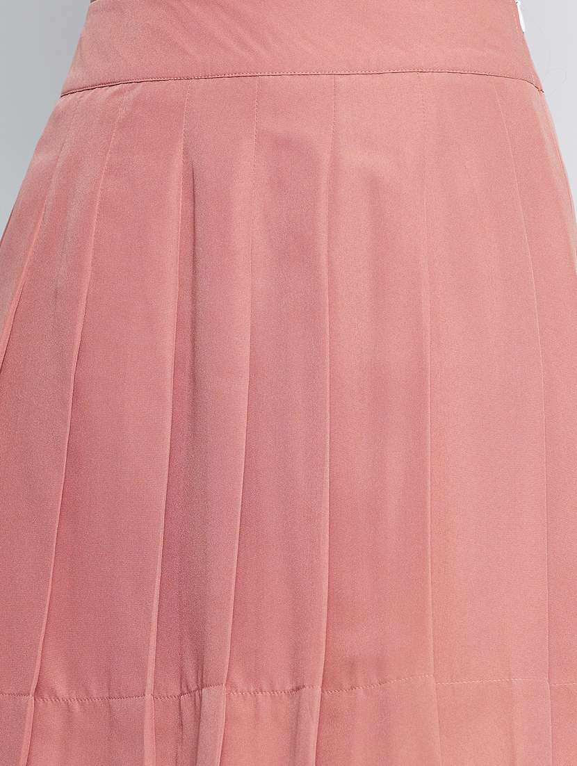 women pink solids flared skirt - 21380147 - Standard Image - 5