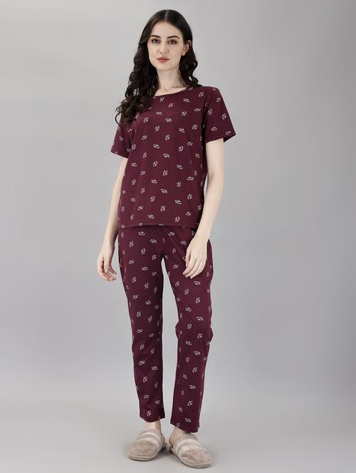 women printed pyjama nightwear set - 21380444 - Standard Image - 0