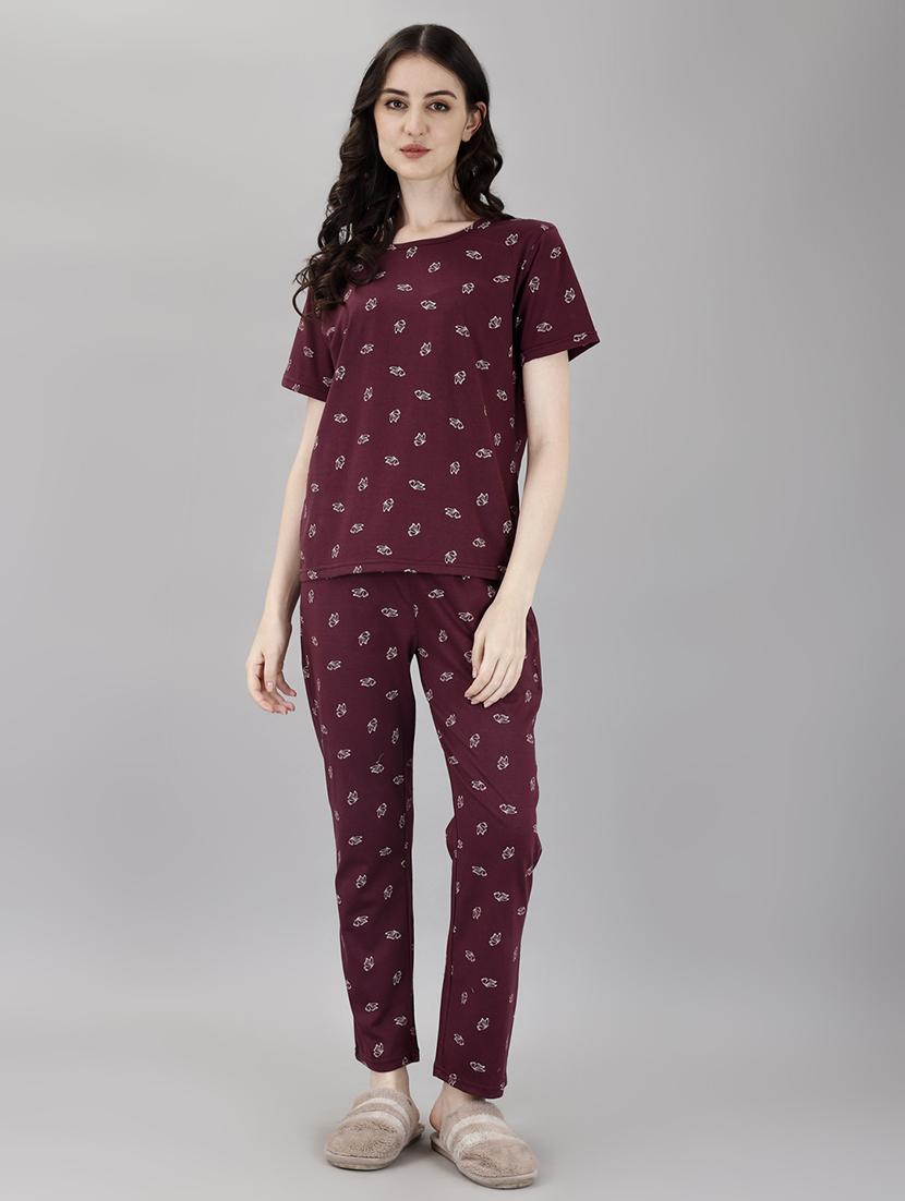 women printed pyjama nightwear set - 21380444 - Zoom Image - 0