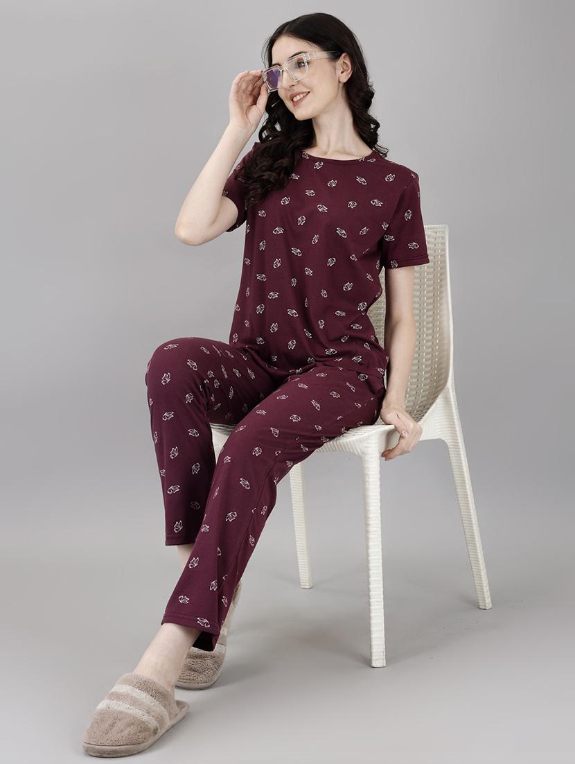 women printed pyjama nightwear set - 21380444 - Standard Image - 3