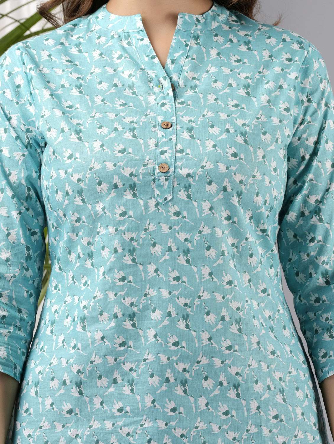 women three quarter sleeve a-line kurti - 21381391 - Standard Image - 5