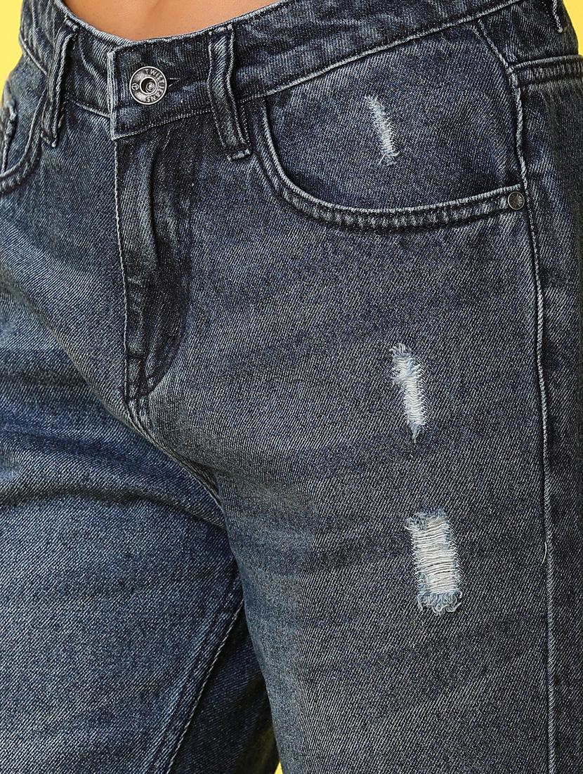 women blue distress jean - 21381823 - Standard Image - 5