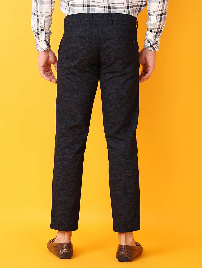 men solid flat front chinos trousers - 21381826 -  Standard Image - 3